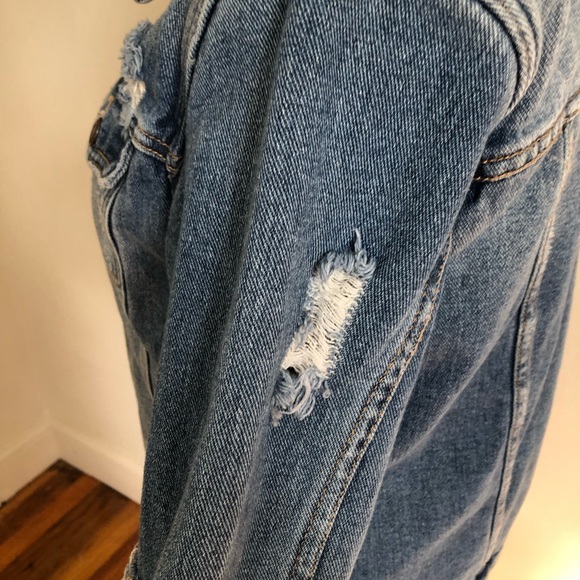 PACSUN DENIM WOMENS LINED FAUX FUR SHERPA JEAN JACKET SMALL WOMENS JEANS - Picture 9 of 16